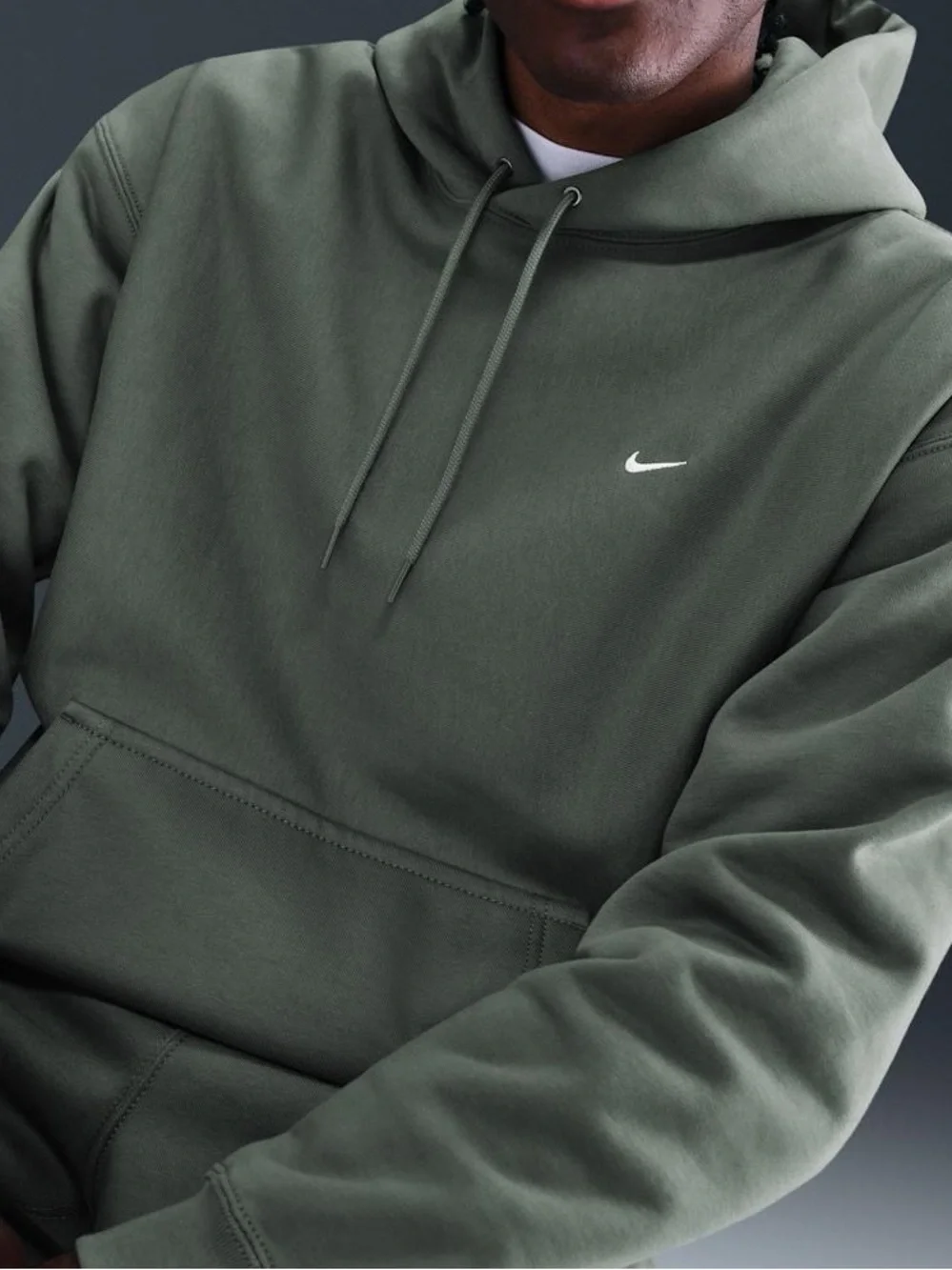 Nike Olive Green Solo Swoosh Hoodie - Loungewear Athleisure Athletic Size L